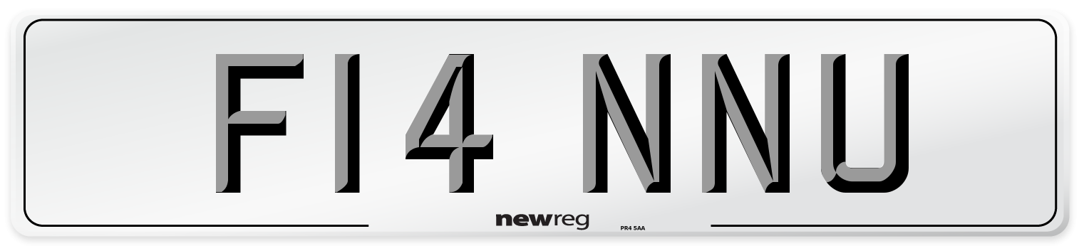 F14 NNU Number Plate from New Reg